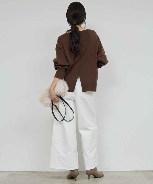 GALLARDAGALANTE(ガリャルダガランテ)の「センタースウィッチデニム(デニムパンツ・レディース・ホワイト/ブルー・1/0)」の8枚目の写真