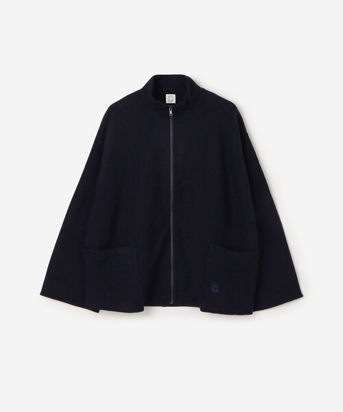 ORCIVAL（オーシバル）の「ORCIVAL | ウールジャージー スタンドジップカーディガン MEN（カーディガン/ボレロ・メンズ・オフホワイト/ダークネイビー・4/5）」の2枚目の写真