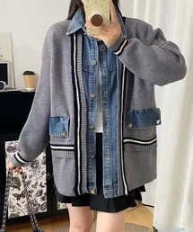 トリココムデギャルソン／デニムドッキングニットジャケット レディース　M トリココムデギャルソン／デニムドッキングニットジャケット