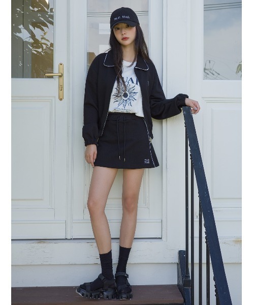 muahmuah（ムーアムーア）の「A'GEM/9 × .kom 『muah muah/ムーアムーア』 LACE BANDING MINI SKIRT/レース バンディング ミニスカート（スカート・レディース・ブラック/グレー・FREE）」の19枚目の写真