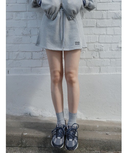 muahmuah（ムーアムーア）の「A'GEM/9 × .kom 『muah muah/ムーアムーア』 LACE BANDING MINI SKIRT/レース バンディング ミニスカート（スカート・レディース・ブラック/グレー・FREE）」の4枚目の写真