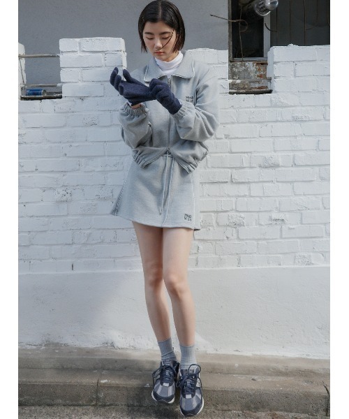 muahmuah（ムーアムーア）の「A'GEM/9 × .kom 『muah muah/ムーアムーア』 LACE BANDING MINI SKIRT/レース バンディング ミニスカート（スカート・レディース・ブラック/グレー・FREE）」の5枚目の写真