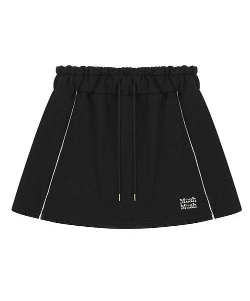 muahmuah（ムーアムーア）の「A'GEM/9 × .kom 『muah muah/ムーアムーア』 LACE BANDING MINI SKIRT/レース バンディング ミニスカート（スカート・レディース・ブラック/グレー・FREE）」の14枚目の写真