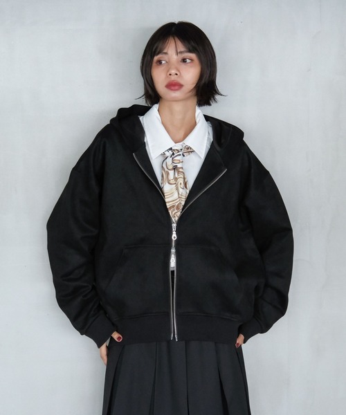 PAGEBOY（ページボーイ）の「ダイバースエードZIPパーカー（パーカー・レディース・ブラウン/グレイッシュベージュ/ブラック・FREE）」の18枚目の写真