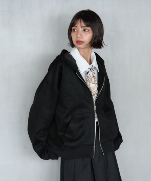 PAGEBOY（ページボーイ）の「ダイバースエードZIPパーカー（パーカー・レディース・ブラウン/グレイッシュベージュ/ブラック・FREE）」の20枚目の写真