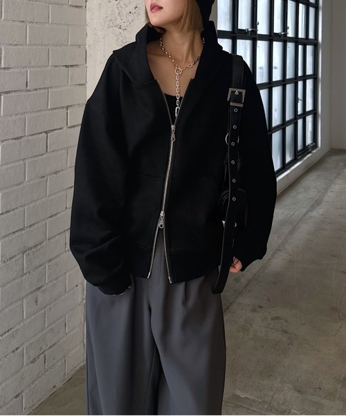 PAGEBOY（ページボーイ）の「ダイバースエードZIPパーカー（パーカー・レディース・ブラウン/グレイッシュベージュ/ブラック・FREE）」の11枚目の写真