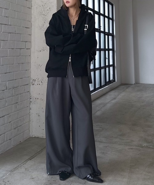 PAGEBOY（ページボーイ）の「ダイバースエードZIPパーカー（パーカー・レディース・ブラウン/グレイッシュベージュ/ブラック・FREE）」の4枚目の写真