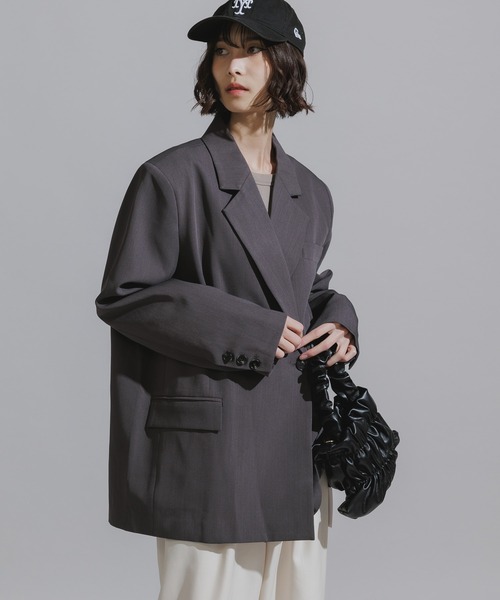AO2(アオズ)の「Mode Shoulder Pad Tailored Jacket / オーバーサイズ テーラードジャケット(テーラードジャケット・レディース・ブラック/グレー/ブラック系/グレー系・FREE)」の20枚目の写真