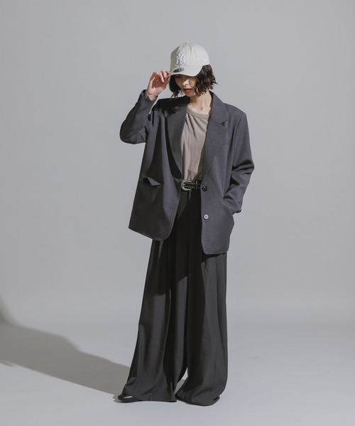 AO2(アオズ)の「Mode Shoulder Pad Tailored Jacket / オーバーサイズ テーラードジャケット(テーラードジャケット・レディース・ブラック/グレー/ブラック系/グレー系・FREE)」の9枚目の写真