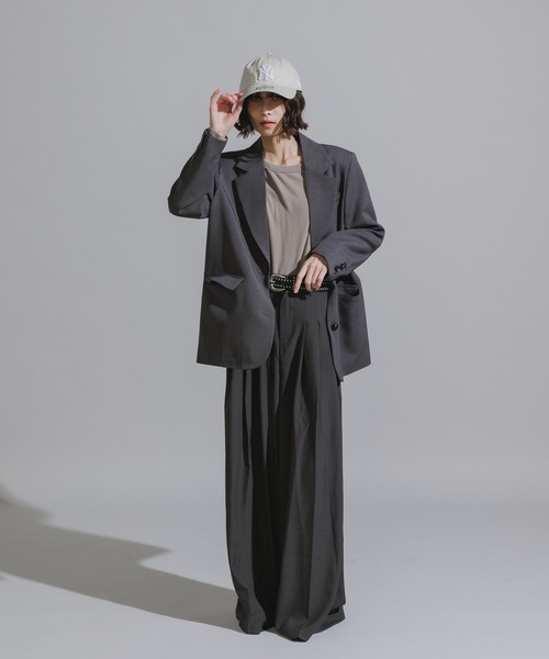 AO2(アオズ)の「Mode Shoulder Pad Tailored Jacket / オーバーサイズ テーラードジャケット(テーラードジャケット・レディース・ブラック/グレー/ブラック系/グレー系・FREE)」の10枚目の写真