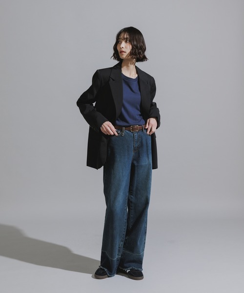 AO2(アオズ)の「Mode Shoulder Pad Tailored Jacket / オーバーサイズ テーラードジャケット(テーラードジャケット・レディース・ブラック/グレー/ブラック系/グレー系・FREE)」の17枚目の写真