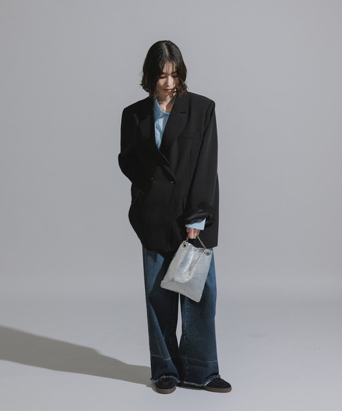 AO2(アオズ)の「Mode Shoulder Pad Tailored Jacket / オーバーサイズ テーラードジャケット(テーラードジャケット・レディース・ブラック/グレー/ブラック系/グレー系・FREE)」の18枚目の写真