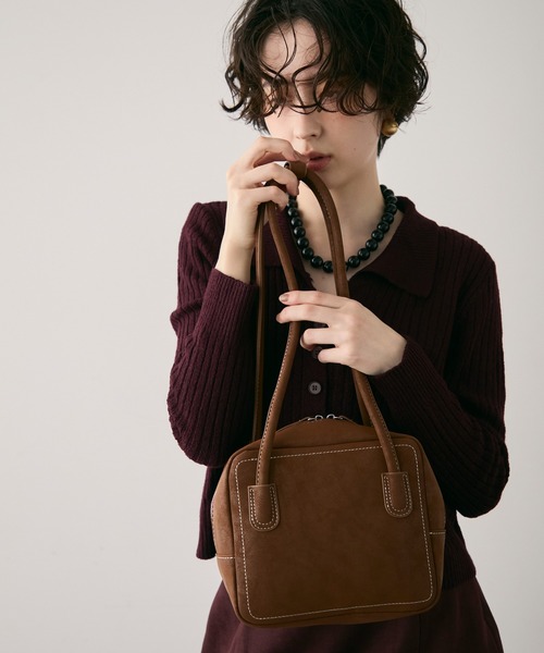 Trish(トリッシュ)の「ロングハンドルスクエアボストンBAG(ショルダーバッグ・レディース・ブラウン/ボルドー・FREE)」の20枚目の写真