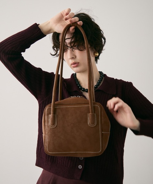 Trish(トリッシュ)の「ロングハンドルスクエアボストンBAG(ショルダーバッグ・レディース・ブラウン/ボルドー・FREE)」の19枚目の写真