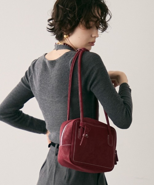 Trish(トリッシュ)の「ロングハンドルスクエアボストンBAG(ショルダーバッグ・レディース・ブラウン/ボルドー・FREE)」の10枚目の写真