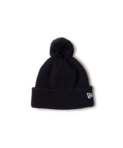 NEW ERA（ニューエラ）の「NEW ERA  KIDS POM PON KNIT RIB / ニューエラ（ニットキャップ/ビーニー・キッズ・ブラック/ホワイト/ピンク・FREE）」の3枚目の写真