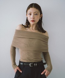 HANNE（アン）の「オフショルダーニットトップス（ニット/セーター）」