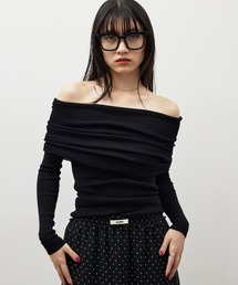 【新品】ELLIE オフショルダートップス　ブラック 新品】ELLIE エリー オフショルダートップス【BLACK】