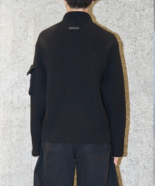 soe（ソーイ）の「Bomber Rib Sweater（ニット/セーター・メンズ・ブラック・1）」の5枚目の写真