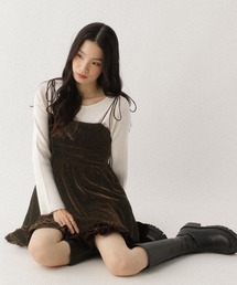 Heather | ベロアフリルキャミミニワンピース　605529(ワンピース)