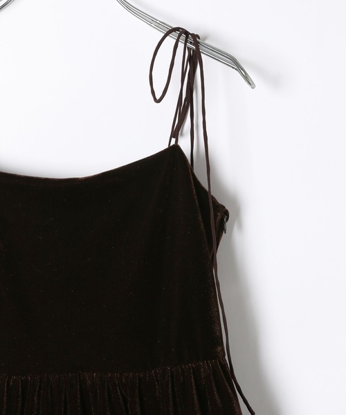 Heather（ヘザー）の「ベロアフリルキャミミニワンピース　605529（ワンピース・レディース・ブラウン/ブラック/アイボリー/ピンクベージュ・FREE）」の7枚目の写真