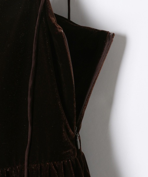 Heather（ヘザー）の「ベロアフリルキャミミニワンピース 605529