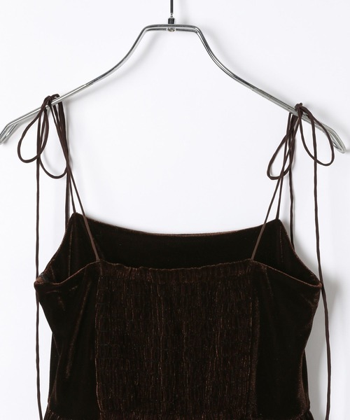 Heather（ヘザー）の「ベロアフリルキャミミニワンピース　605529（ワンピース・レディース・ブラウン/ブラック/アイボリー/ピンクベージュ・FREE）」の11枚目の写真