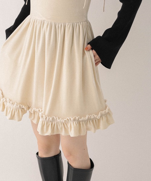 ベロアフリルキャミミニワンピース 605529（ワンピース）｜Heather