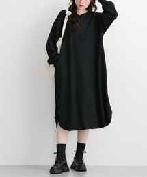 QUNTSTYLE(キュントスタイル)の【マタニティウェア・授乳服】やわらかワッフル リラックス長袖ワンピース(産前・産後)(マタニティウェア/グッズ)
