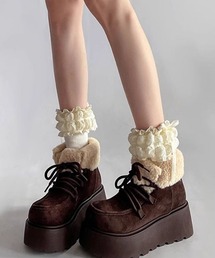 Nia(ニア)/バイカラー　厚底ショートボアブーツ