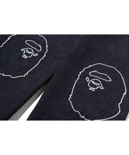 A BATHING APE（アベイシングエイプ）の「APE HEAD 10 OZ STRETCH DENIM PANTS（デニムパンツ・キッズ・インディゴブルー・150）」の3枚目の写真