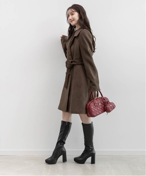 RANDA(ランダ)の「2WAY ミドル丈フレアコート(その他アウター・レディース・ブラウン/ホワイト・1/0)」の6枚目の写真