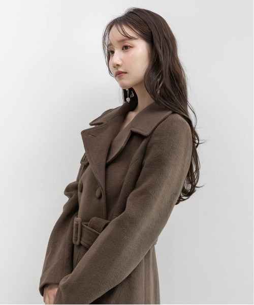 RANDA(ランダ)の「2WAY ミドル丈フレアコート(その他アウター・レディース・ブラウン/ホワイト・1/0)」の8枚目の写真