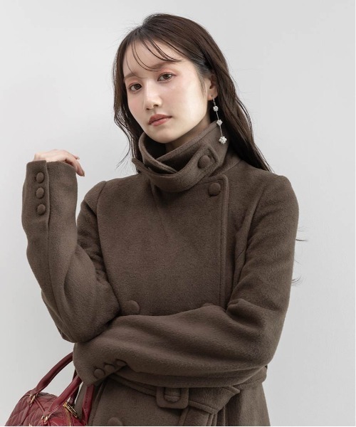 RANDA(ランダ)の「2WAY ミドル丈フレアコート(その他アウター・レディース・ブラウン/ホワイト・1/0)」の9枚目の写真