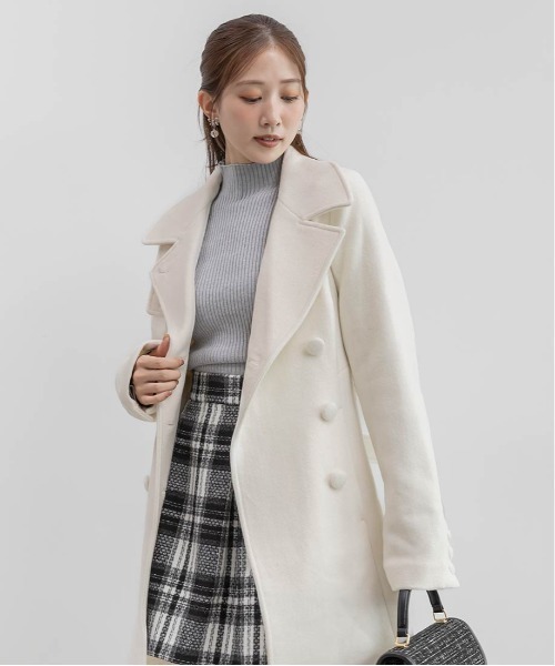 RANDA(ランダ)の「2WAY ミドル丈フレアコート(その他アウター・レディース・ブラウン/ホワイト・1/0)」の13枚目の写真