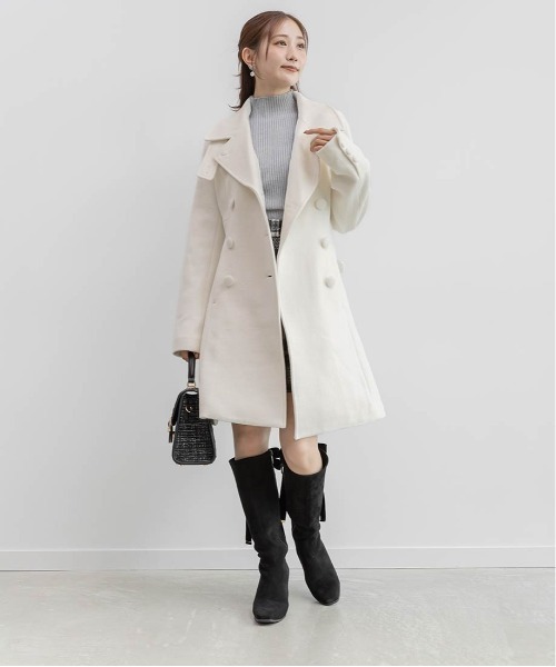 RANDA(ランダ)の「2WAY ミドル丈フレアコート(その他アウター・レディース・ブラウン/ホワイト・1/0)」の14枚目の写真