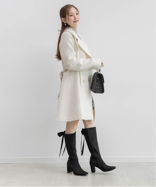 RANDA(ランダ)の「2WAY ミドル丈フレアコート(その他アウター・レディース・ブラウン/ホワイト・1/0)」の15枚目の写真