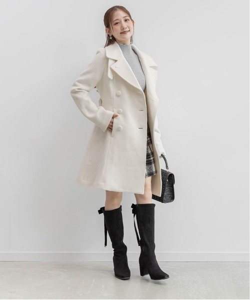 RANDA(ランダ)の「2WAY ミドル丈フレアコート(その他アウター・レディース・ブラウン/ホワイト・1/0)」の19枚目の写真