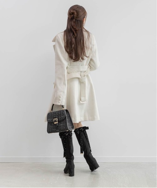 RANDA(ランダ)の「2WAY ミドル丈フレアコート(その他アウター・レディース・ブラウン/ホワイト・1/0)」の21枚目の写真