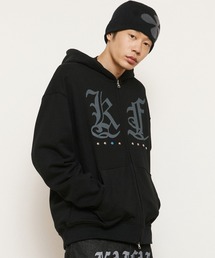 NASTY KICK（ナスティーキック）の「A'GEM/9 × .kom 『kaifai/カイファイ』 Glint Stud Hooded Zip-Up/グリントスタッズフーディージップアップパーカー（パーカー・メンズ）」