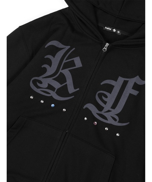 NASTY KICK（ナスティーキック）の「A'GEM/9 × .kom 『kaifai/カイファイ』 Glint Stud Hooded Zip-Up/グリントスタッズフーディージップアップパーカー（パーカー・レディース・ブラック・M）」の8枚目の写真