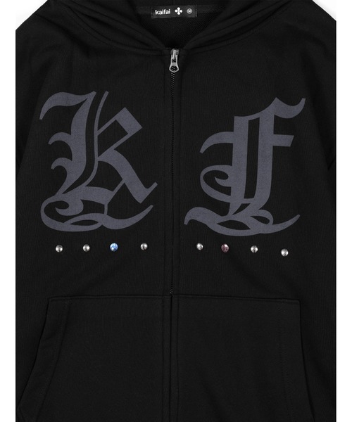 NASTY KICK（ナスティーキック）の「A'GEM/9 × .kom 『kaifai/カイファイ』 Glint Stud Hooded Zip-Up/グリントスタッズフーディージップアップパーカー（パーカー・レディース・ブラック・M）」の7枚目の写真