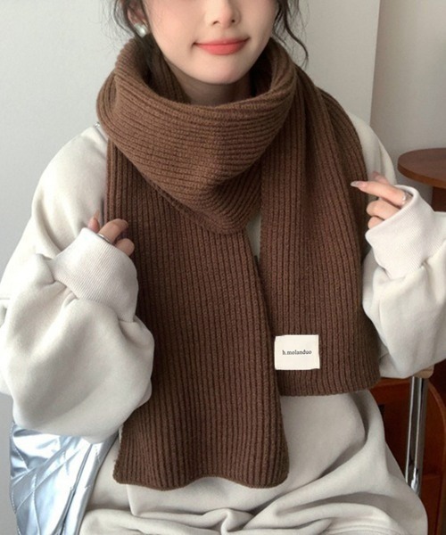 Miniministore(ミニミニストア)の「【25秋冬新作】暖かいリブニットマフラー カシミアタッチ(マフラー・レディース・ロイヤルブルー/グレー/ダークグリーン/ブラック/アイボリー/ベージュ/モカ/ブラウン/テラコッタ/キャメル/ワインレッド・FREE)」の4枚目の写真