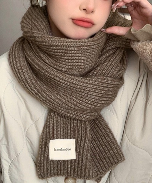 Miniministore(ミニミニストア)の「【25秋冬新作】暖かいリブニットマフラー カシミアタッチ(マフラー・レディース・ロイヤルブルー/グレー/ダークグリーン/ブラック/アイボリー/ベージュ/モカ/ブラウン/テラコッタ/キャメル/ワインレッド・FREE)」の5枚目の写真