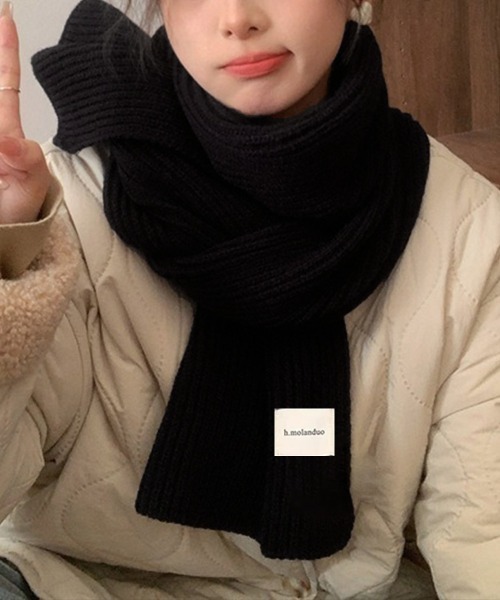 Miniministore(ミニミニストア)の「【25秋冬新作】暖かいリブニットマフラー カシミアタッチ(マフラー・レディース・ロイヤルブルー/グレー/ダークグリーン/ブラック/アイボリー/ベージュ/モカ/ブラウン/テラコッタ/キャメル/ワインレッド・FREE)」の12枚目の写真