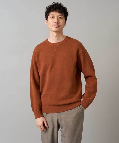 a.v.v（アーヴェヴェ）の「【洗濯機で洗える】ダブルフェイスクルーネックニット（ニット/セーター・メンズ・ボルドー/グレー/チャコールグレー/オレンジ・46/44/50/48）」の4枚目の写真