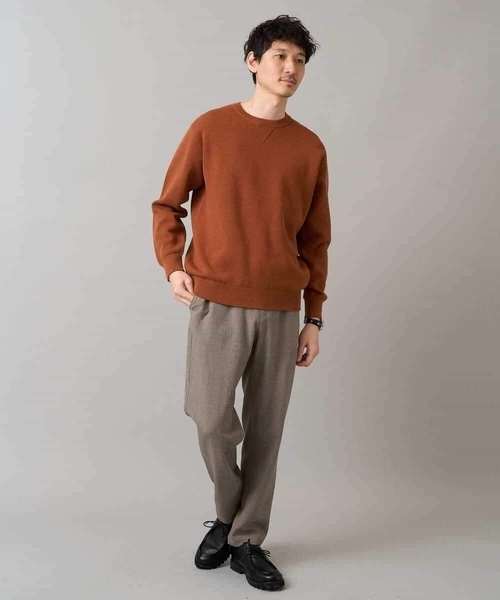 a.v.v（アーヴェヴェ）の「【洗濯機で洗える】ダブルフェイスクルーネックニット（ニット/セーター・メンズ・ボルドー/グレー/チャコールグレー/オレンジ・46/44/50/48）」の6枚目の写真