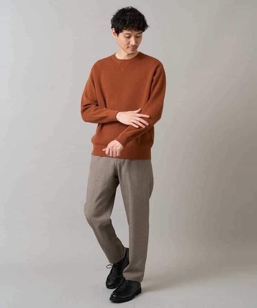 a.v.v（アーヴェヴェ）の「【洗濯機で洗える】ダブルフェイスクルーネックニット（ニット/セーター・メンズ・ボルドー/グレー/チャコールグレー/オレンジ・46/44/50/48）」の8枚目の写真