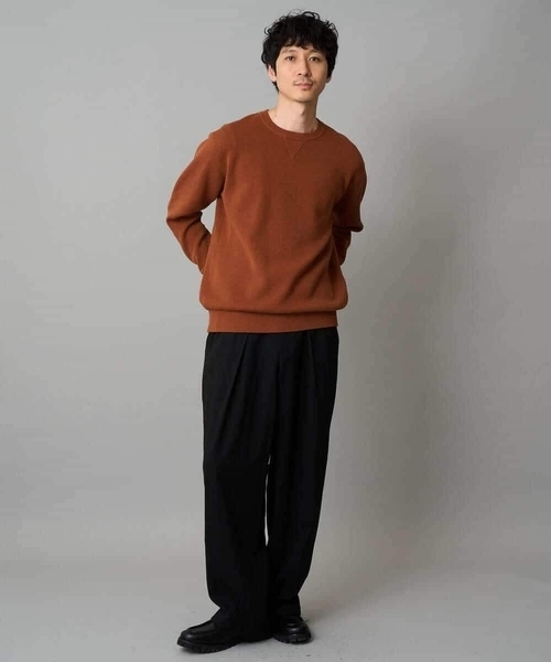 a.v.v（アーヴェヴェ）の「【洗濯機で洗える】ダブルフェイスクルーネックニット（ニット/セーター・メンズ・ボルドー/グレー/チャコールグレー/オレンジ・46/44/50/48）」の11枚目の写真