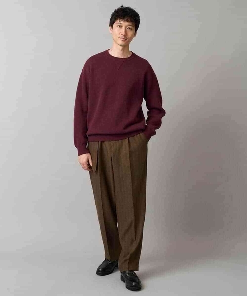 a.v.v（アーヴェヴェ）の「【洗濯機で洗える】ダブルフェイスクルーネックニット（ニット/セーター・メンズ・ボルドー/グレー/チャコールグレー/オレンジ・46/44/50/48）」の14枚目の写真